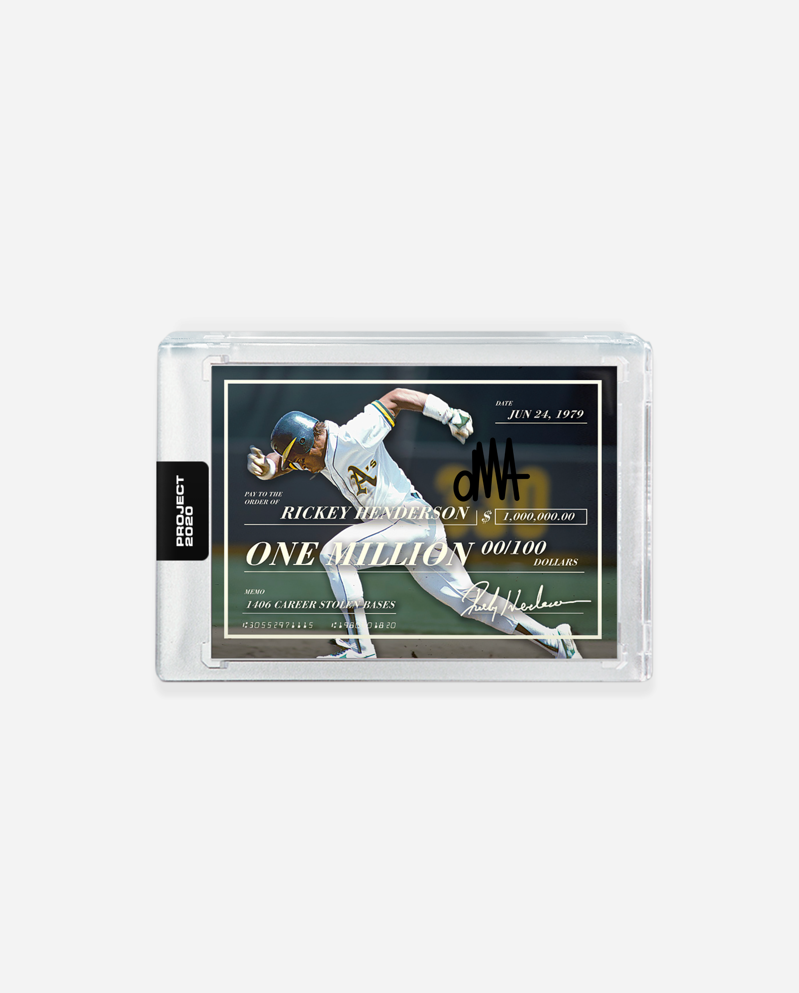 Ricky Henderson x oMA x Topps Project 2020 Autographed Card