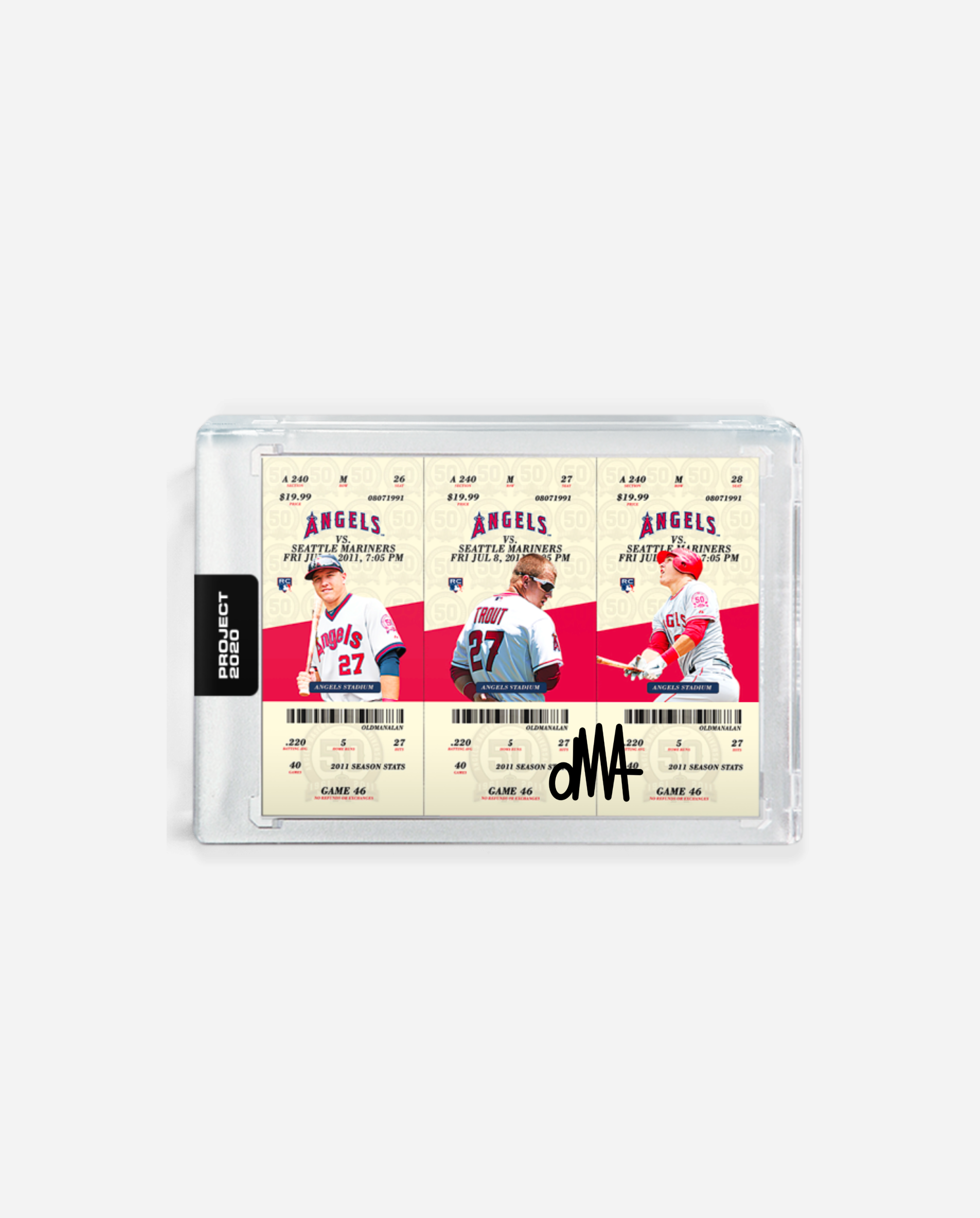Mike Trout x oMA x Topps Project 2020 Autographed Card