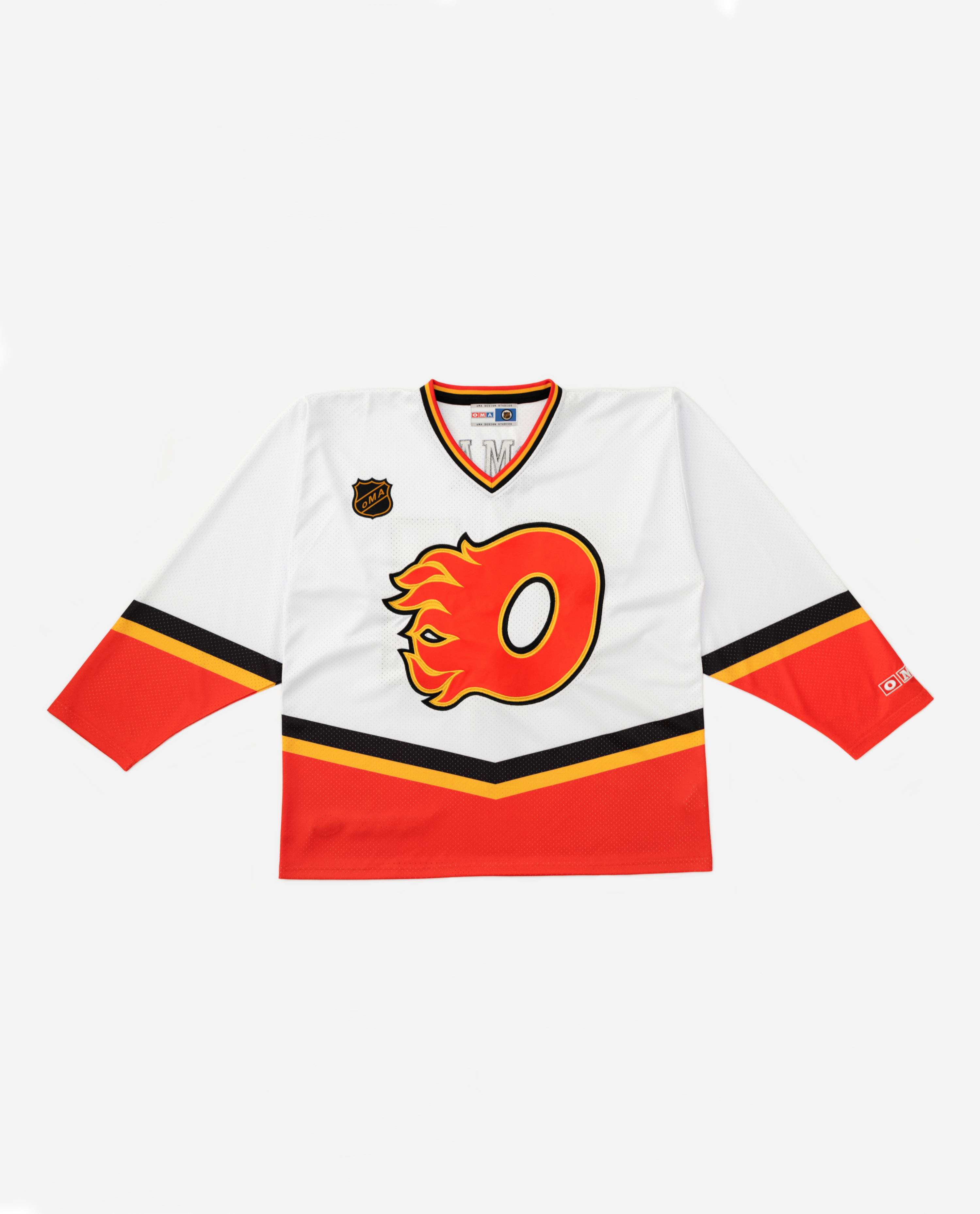 oMA FLAME HOCKEY JERSEY (WHITE/RED)