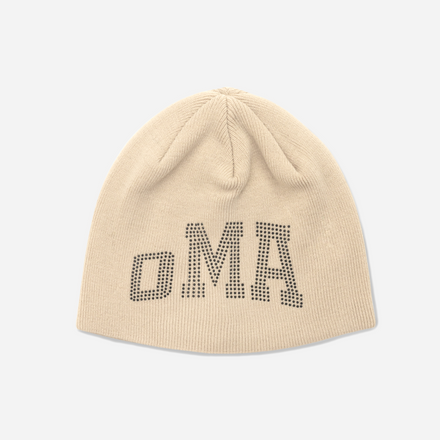 oMA STUDDED SKULL CAP (NATURAL/BLACK)